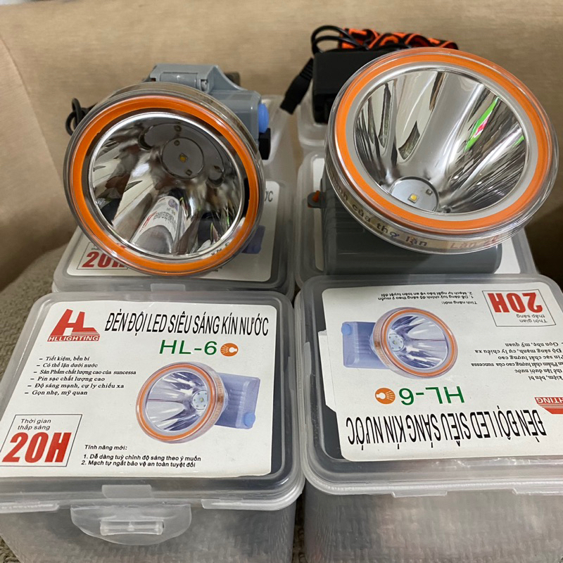 Đèn pin sạc đội đầu lặn sâu 50m.siêu sáng với 3 chế độ sáng HL6