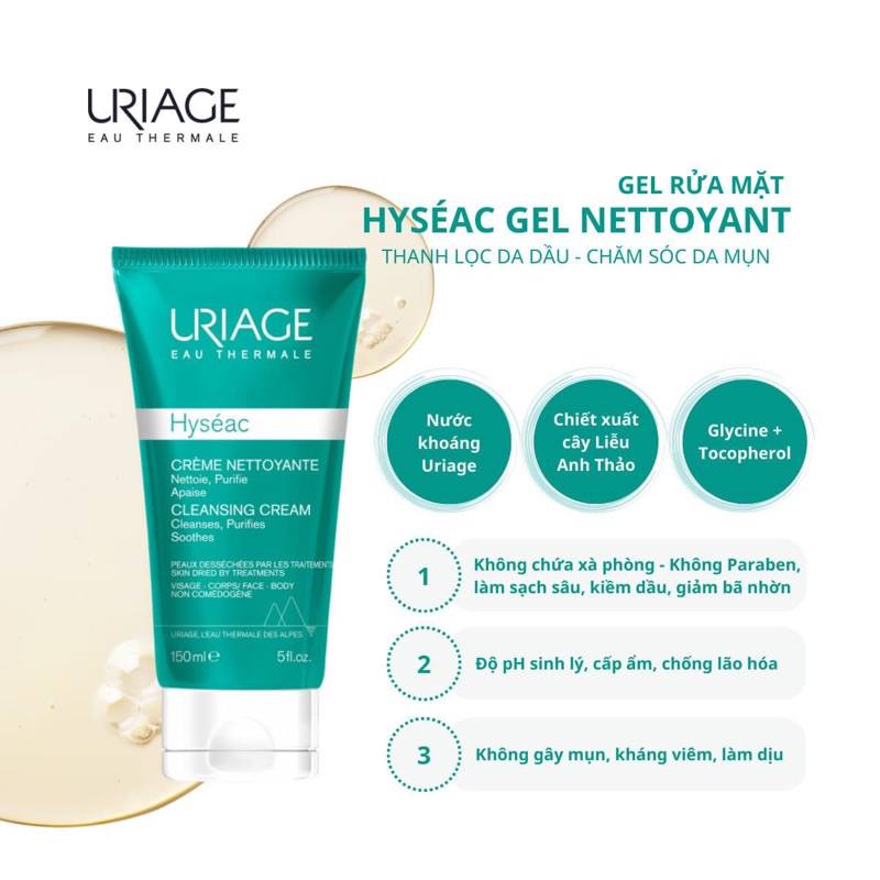 Sữa rửa mặt cho da dầu mụn Uriage Hyseac Gel Nettoyant 500ml