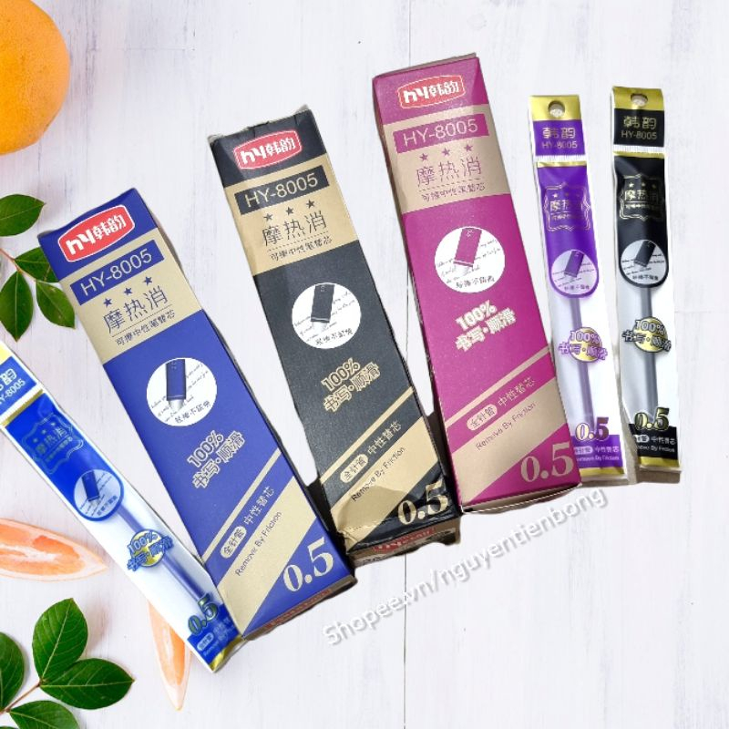 Hộp 20c ngòi bút viết xóa được 0.5mm, ruột bút phù thủy, ruột bút bi mực nước gel bút đầu tẩy học sinh mã GR402/382/8005