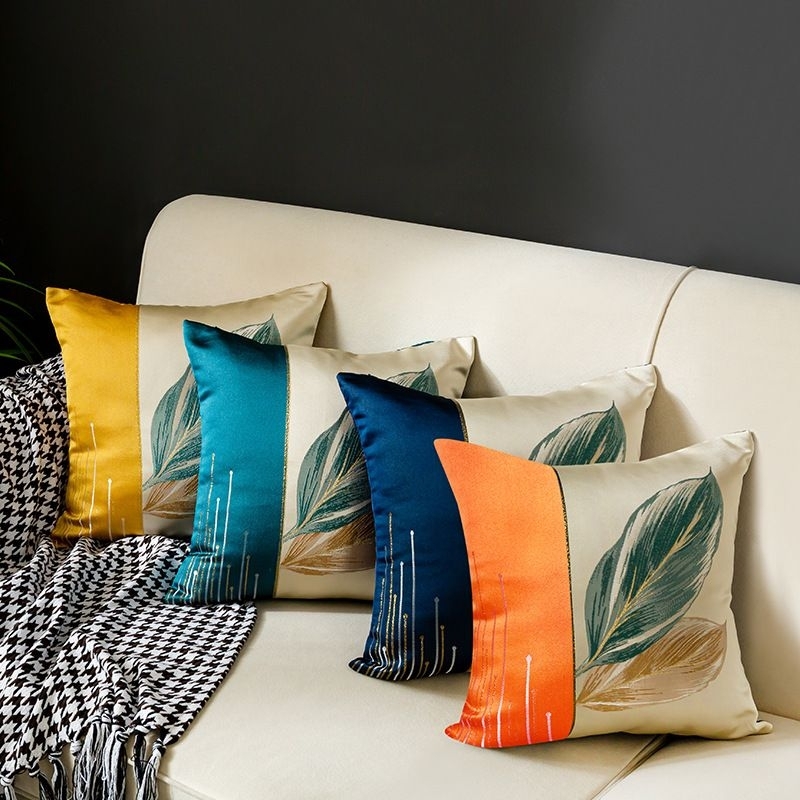 Gối tựa lưng sofa, vỏ gối vuông chất vải lụa kích thước 45x45cm dùng decor trang trí