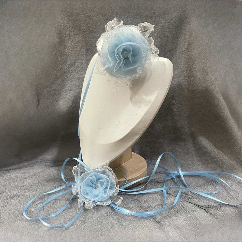 Bộ vòng cổ hoa voan dây dài cho mẹ và bé có bán lẻ 6 màu xinh xắnmax VY-993