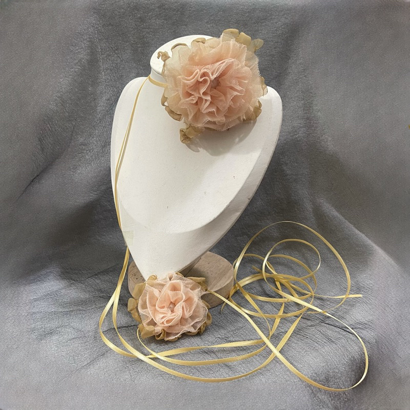 Bộ vòng cổ hoa voan dây dài cho mẹ và bé có bán lẻ 6 màu xinh xắnmax VY-993