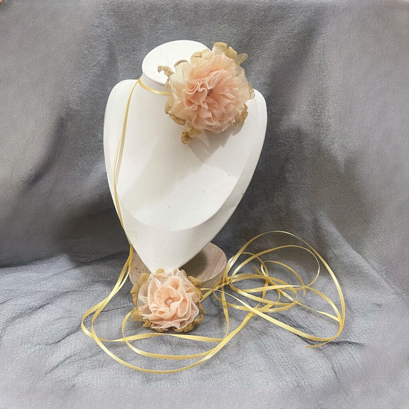 Bộ vòng cổ hoa voan dây dài cho mẹ và bé có bán lẻ 6 màu xinh xắnmax VY-993