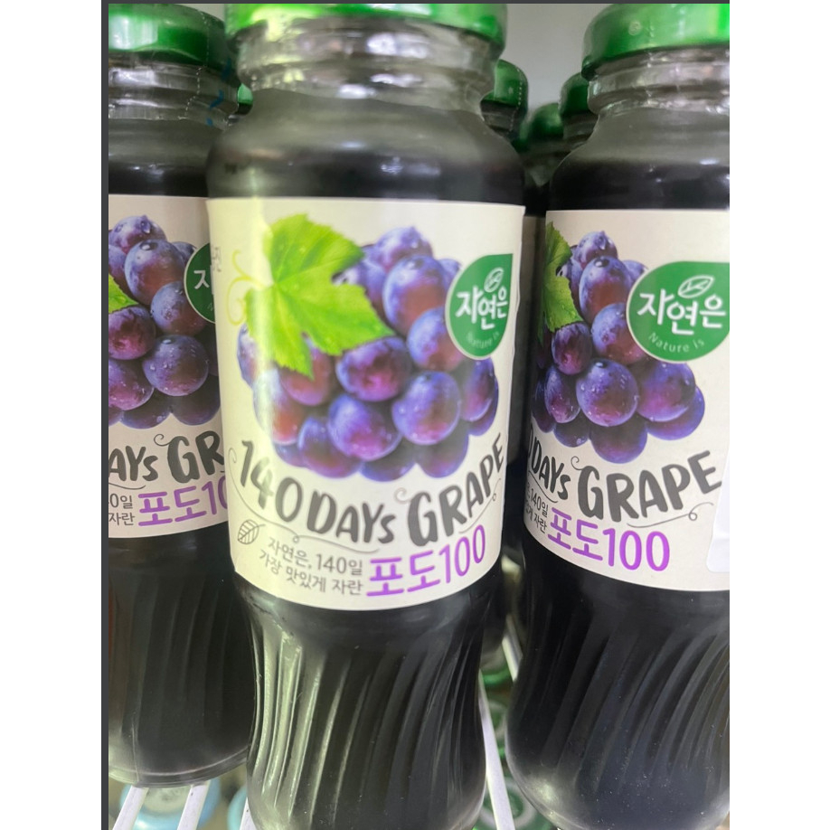 Hộp 24 Chai Nước Nho WoongJin Hàn Quốc 180ML/ Chai Thuỷ Tinh