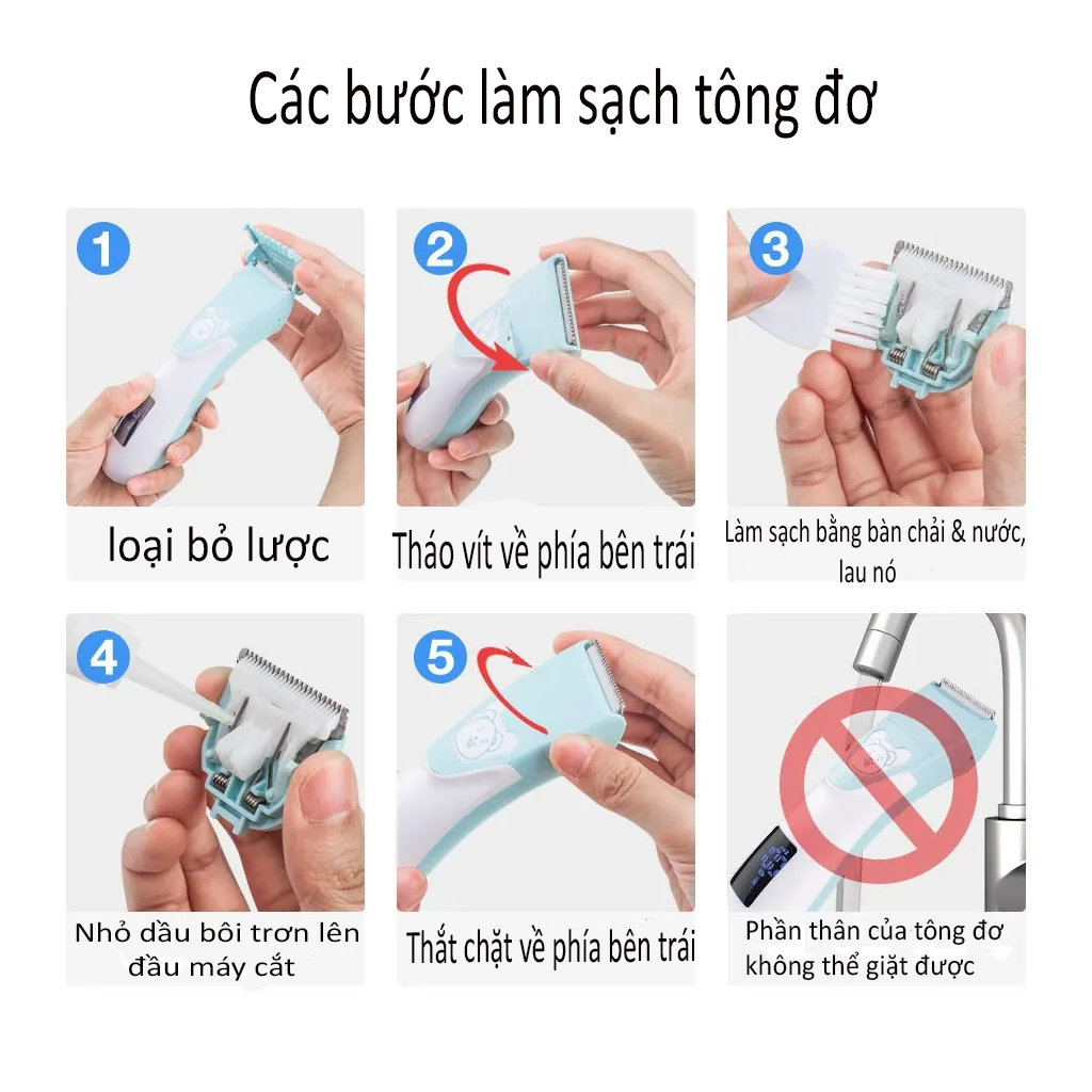 Tông đơ cắt tóc và cắt móng tay cho bé và gia đình KEDA-501,tông đơ cắt tỉa tóc chuyên nghiệp cho mẹ và bé