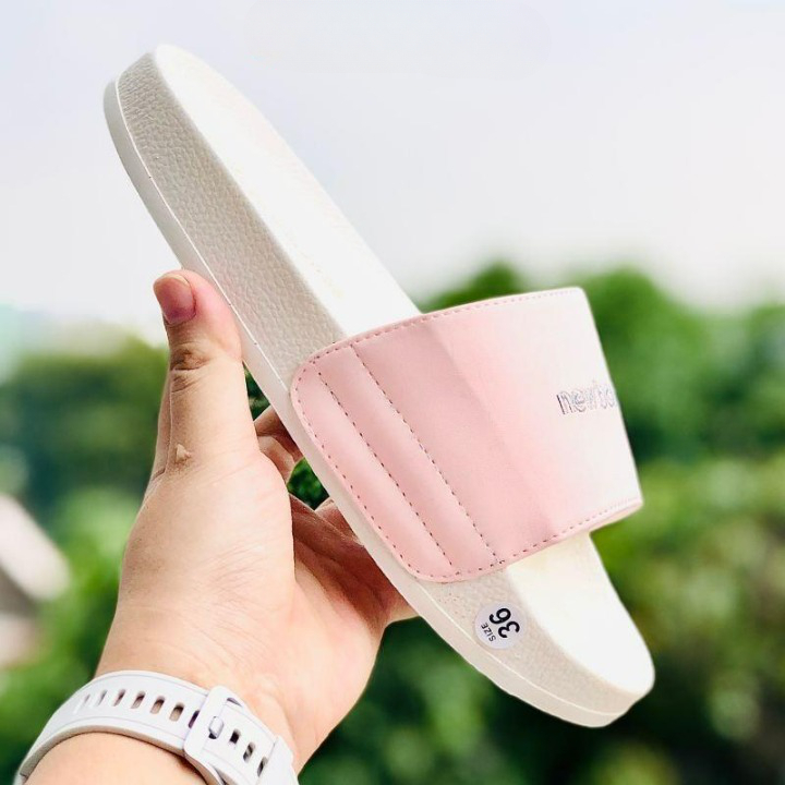 Dép quai ngang nam nữ New Balance đế cao 3cm dép lê bánh mì NB đi học đi làm nhẹ êm chân có kèm hộp