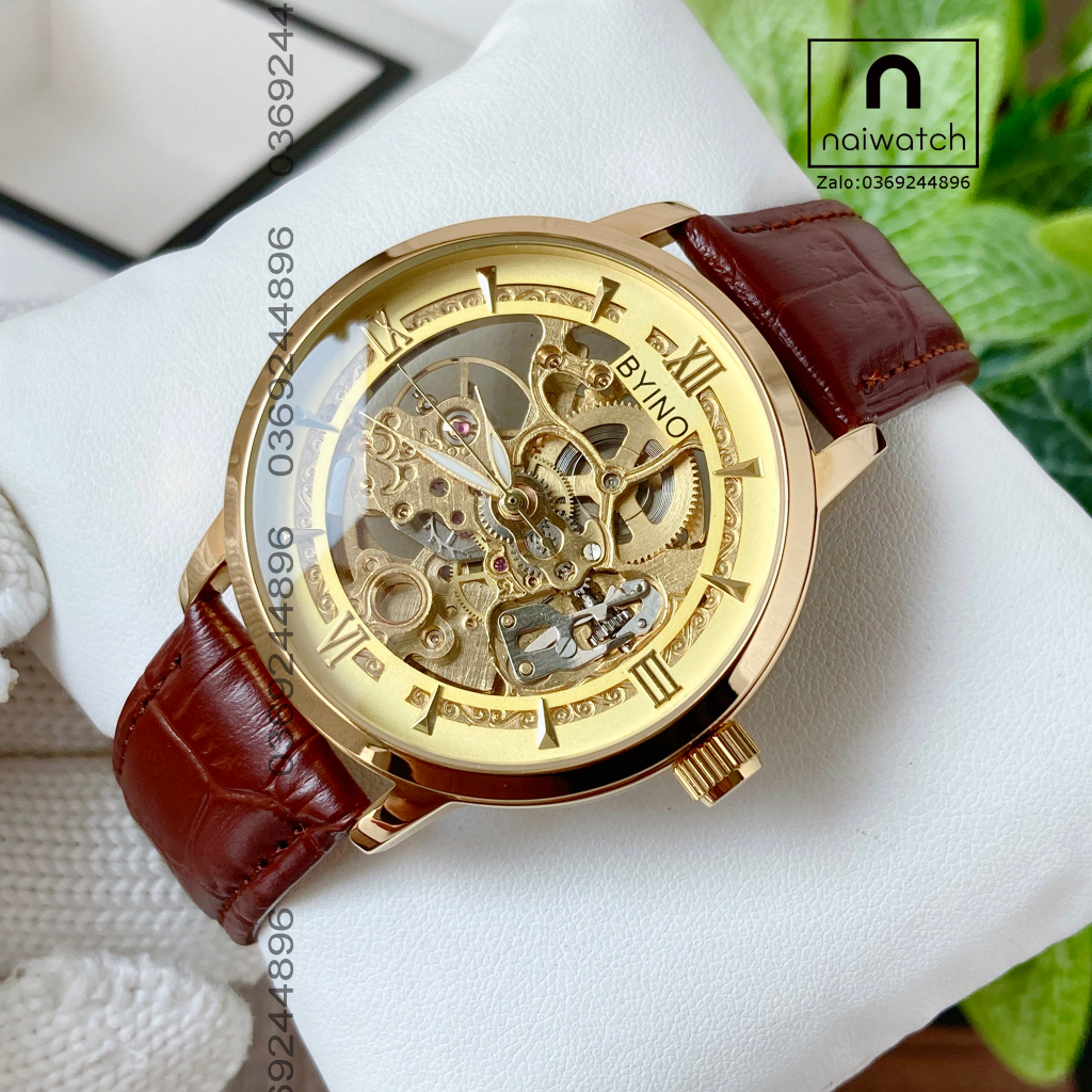 Đồng hồ nam Byino cơ tự động, thiết kế lộ full máy cơ nhìn xuyên thấu cực đẹp mắt, kiểu dáng mới mẻ, đẳng cấp Naiwatch