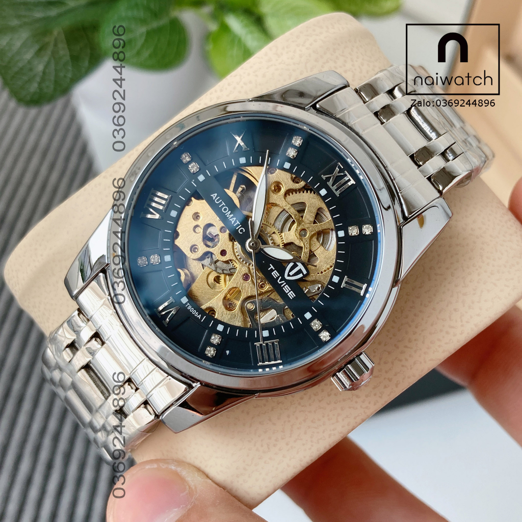 Đồng hồ nam Tevise cơ lộ máy chính hãng với chấy liệu máy làm từ thép không gỉ cực bền, máy chạy cơ không cần đến pin
