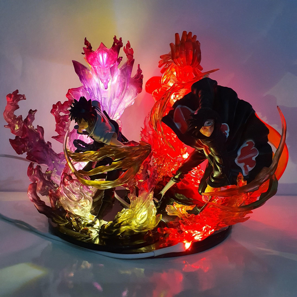 Bộ đôi Uchiha Itachi và Sasuke Có bản Led, có hộp màu, cao 21 cm - Mô hình Naruto