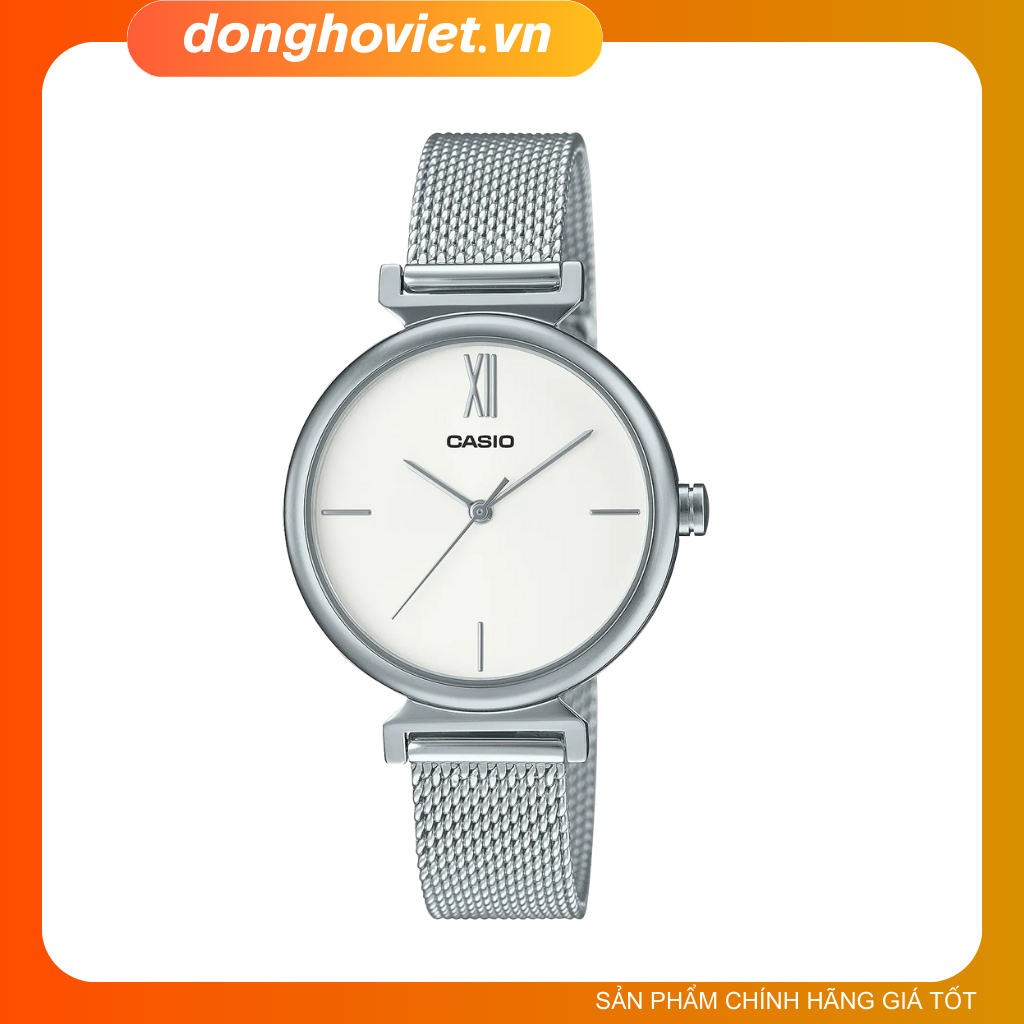 Đồng hồ nữ casio chính hãng LTP-2023VM-7CDR Dây kim loại | Mặt màu Trắng | 1 Số La Mã | [DHV - Donghoviet]