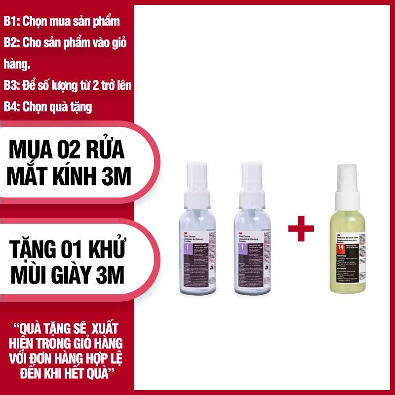 Nước Lau Kính Mắt Dạng Xịt 3M Chuyên Dụng Dành Cho Mắt Kính, Màn Hình Điện Thoại 50ml Giúp Mắt Kính Sạch Trong