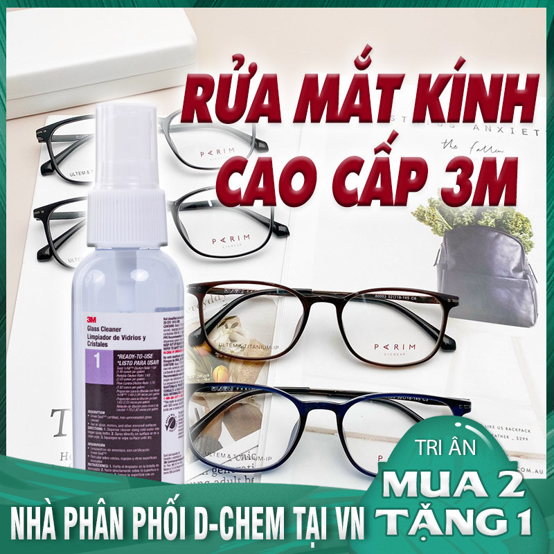 Nước Lau Kính Mắt Dạng Xịt 3M Chuyên Dụng Dành Cho Mắt Kính, Màn Hình Điện Thoại 50ml Giúp Mắt Kính Sạch Trong