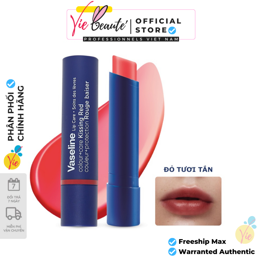Son dưỡng môi Vaseline Colour+Care 3g (Mellow Rose/Kissing Red/Blooming Pink)