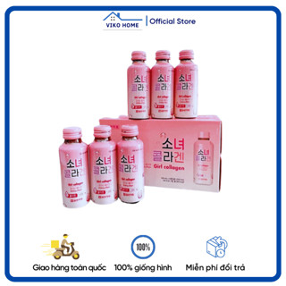  Nước Uống Bổ Sung Girl Collagen Hàn Quốc Hỗ Trợ Làm Đẹp Da Ngăn Ngừa Lão Hóa Hộp 10 Chai x 100ml - VIko Home 