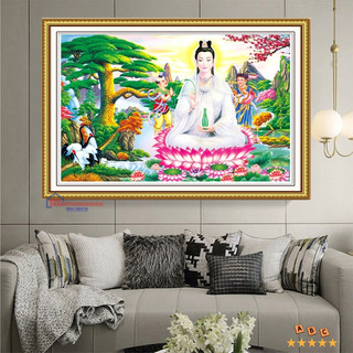 Tranh đính đá quan thế âm bồ tát 90cm x 55cm