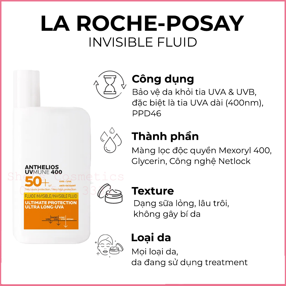 Kem chống nắng La Roche Posay Anthelios Shaka Fluid (UV Mune 400)