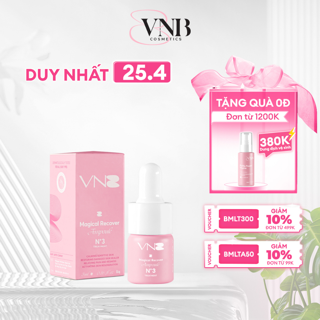 Serum tế bào gốc phục hồi da B VNB COSMETICS tái tạo da giảm thâm nám mờ sẹo rỗ vết thương hở bỏng da 5ml ST0300