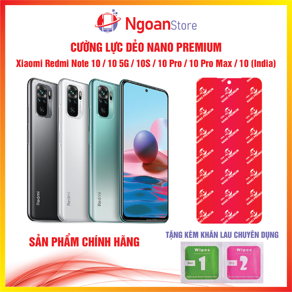 Cường lực dẻo Nano cho Xiaomi Redmi Note 10 / 10 5G / 10S / 10 Pro / 10 Pro Max / 10 (India) - Ngoan Store