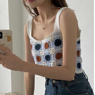 Áo len hoa croptop , The Peace