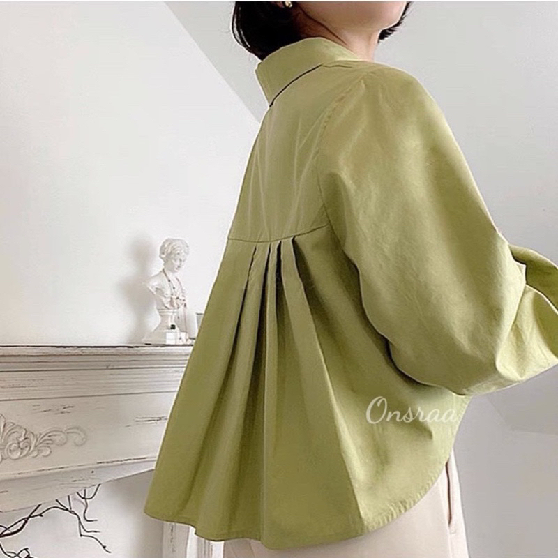 ✅ÁO SƠ MI XẾP LY THÂN SAU XINH XẮN✅MẪU MỚI ĐƠN GIẢN MÀ ĐẸP