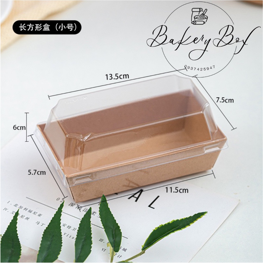 E1685 | 50 Hộp Giấy Nâu Kraft Chữ Nhật Đựng Mochi, Tiramisu, Hotdog