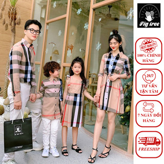 Set Sơ Mi Váy Gia Đình FIGTREE BBR Kem Siêu Hot Vượt Thời Gian