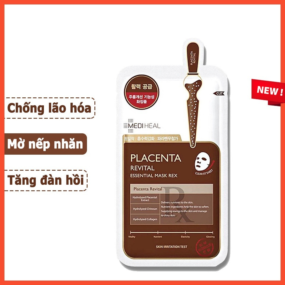 Mặt Nạ Nhau Thai Cừu Phục Hồi Da Mediheal PLACENTA Revital Essential Mask 24ml - REX