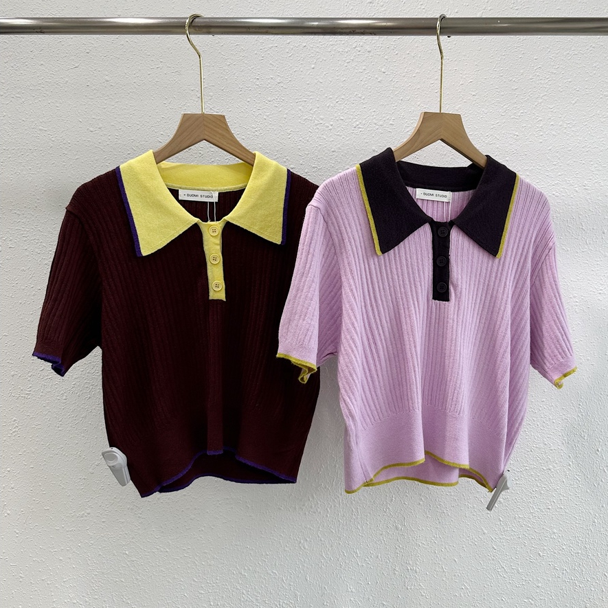 Áo polo len dệt phối màu , The Peace