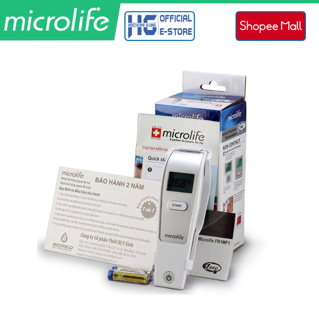 Nhiệt Kế Hồng Ngoại Đo Trán Microlife FR1MF1 | Đo Nhanh , Chính Xác Trong 1 Giây - Bảo Hành 24 Tháng