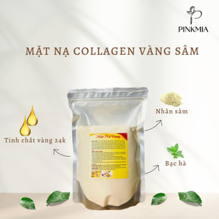 (Chính hãng) Gói 1000gr Mặt Nạ Collagen Sâm Vàng Sạch Nguyên Chất Handmade