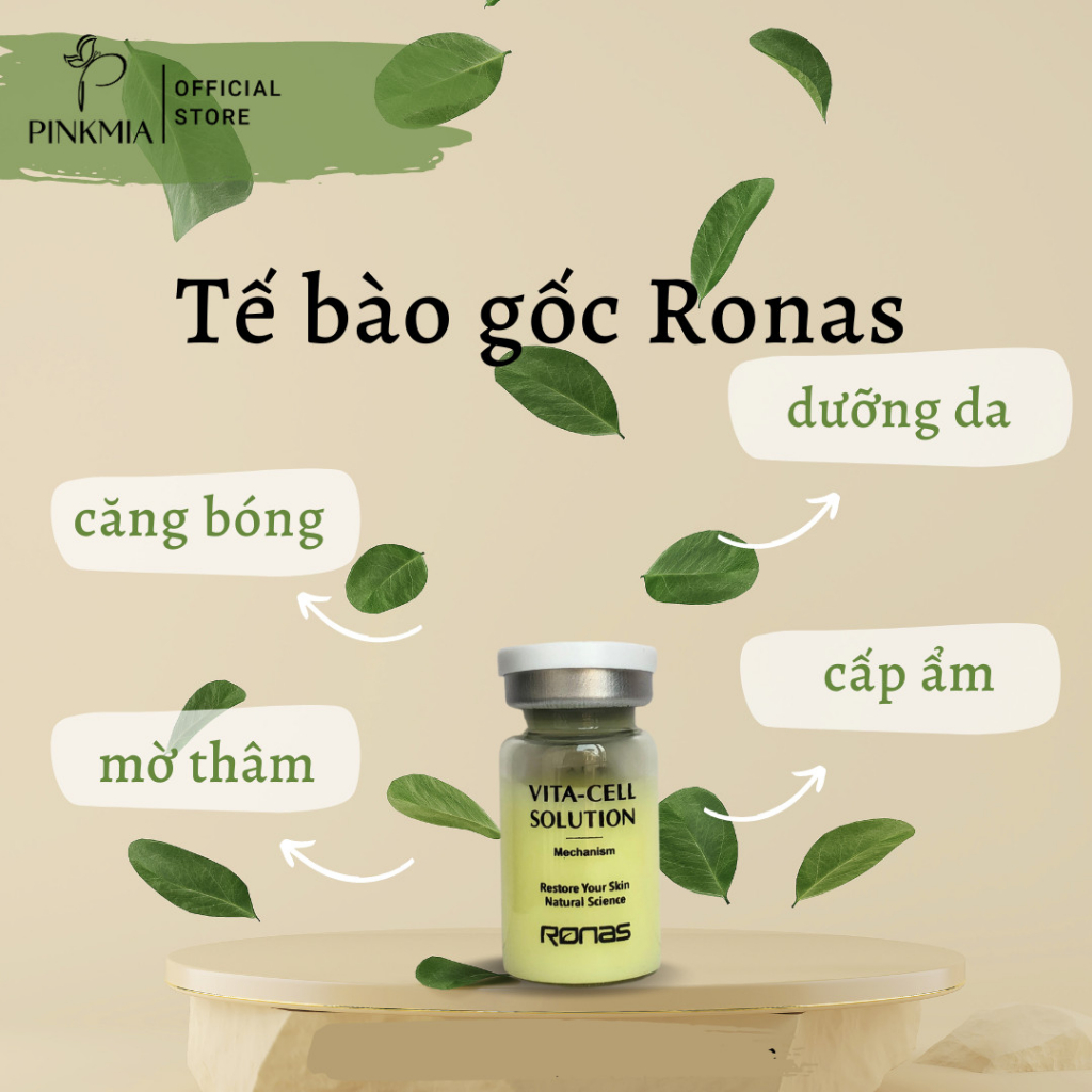 (Chính Hãng) Tế Bào Gốc Ronas Vita Cell Solution, Ronas Vàng Dưỡng Da Lăn Kim