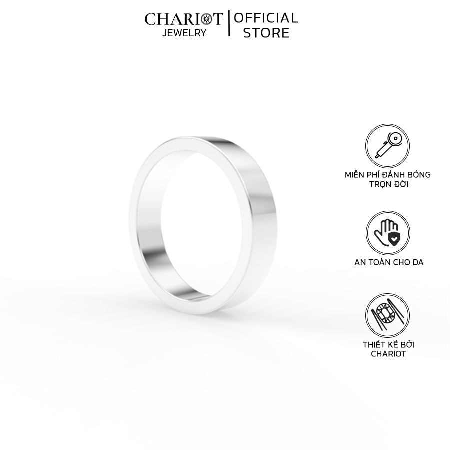 Nhẫn Bạc NCJ31 Tròn Trơn Unisex Chariot Jewelry