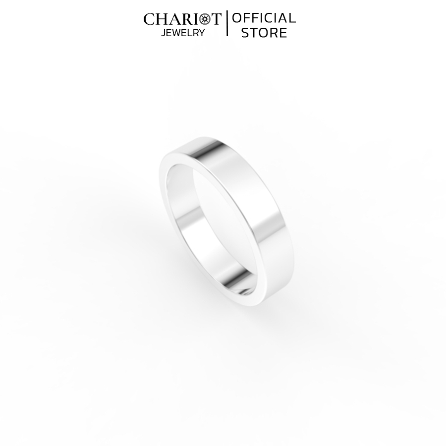 Nhẫn Bạc NCJ31 Tròn Trơn Unisex Chariot Jewelry