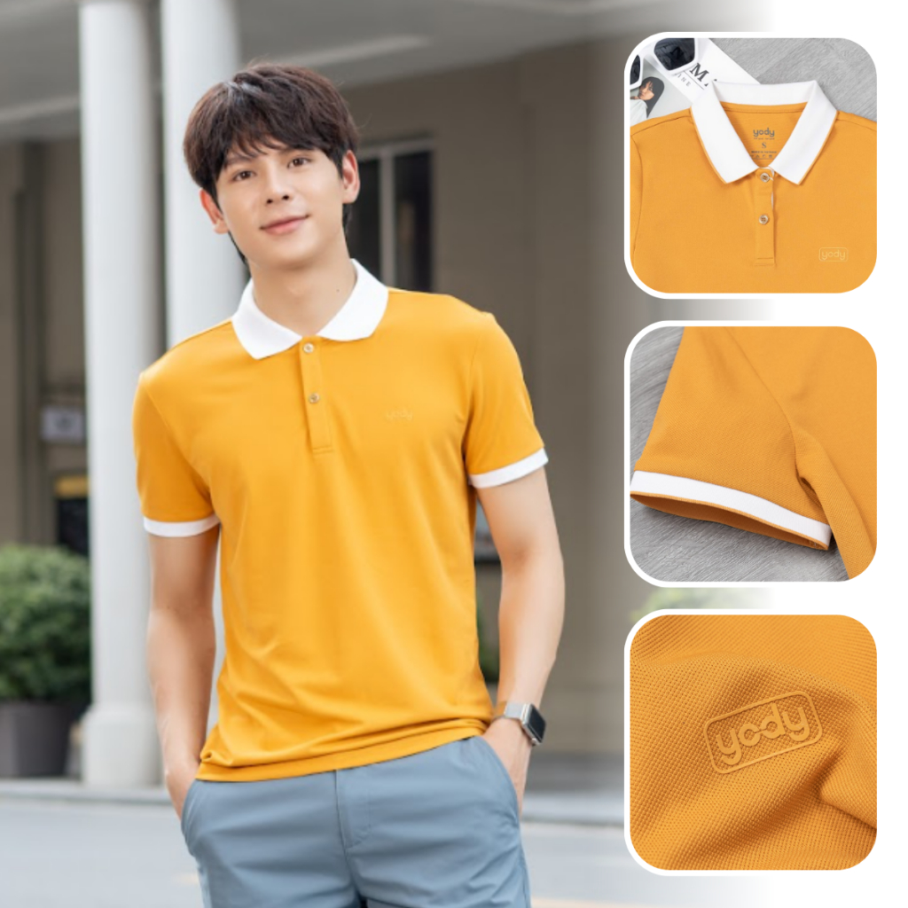 Áo Polo nam Yody cộc tay chất liệu cotton cafe áo phông có cổ mềm mịn thoáng mát MCF1 APM3635