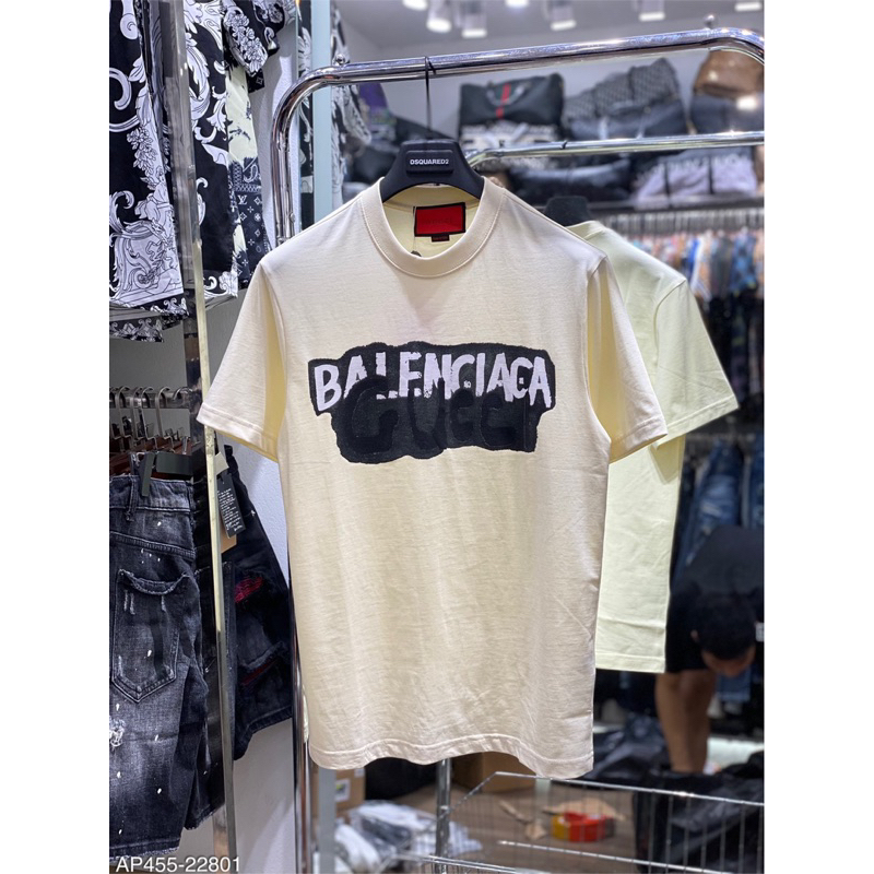 Áo phông hot trend fom đẹp ,hoạ tiết chữ giữa 2 logo nổi bật