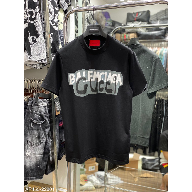 Áo phông hot trend fom đẹp ,hoạ tiết chữ giữa 2 logo nổi bật