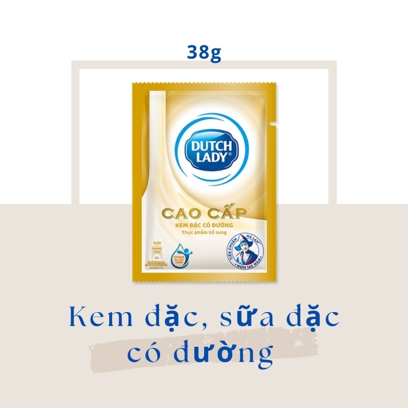 Kem đặc , sữa đặc có đường Dutch Lady cao cấp Gói 38g