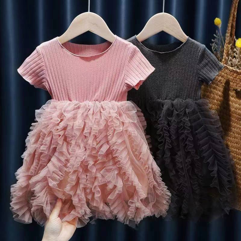 Váy ngắn tay cho bé gái/Váy mùa hè cho bé（7-24kg）