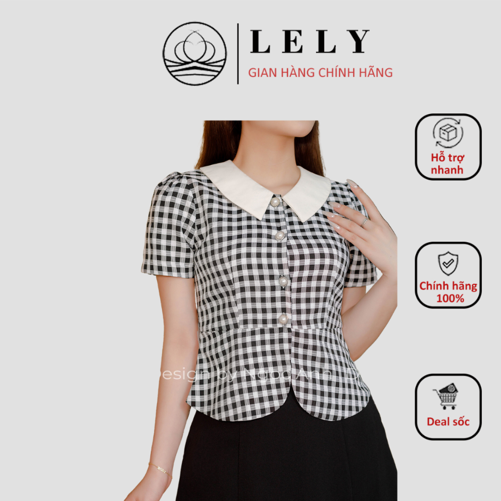 Áo sơ mi PEPLUM CARO CÁCH ĐIỆU SANG TRỌNG thiết kế LELY FASHION A1515