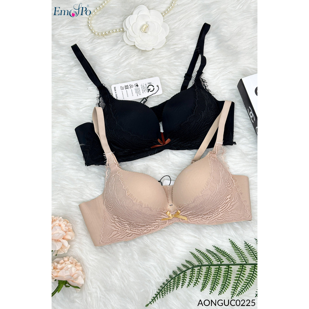 Áo ngực đệm vừa phối lưới ren tua đính nơ EMSPO AONGUC0225