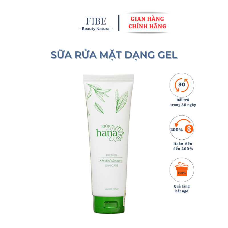 Sữa rửa mặt RIORI Hàn Quốc, sữa rửa mặt dạng gel tuýp 120g