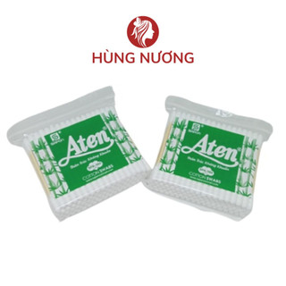 Bông ngoáy tai cán gỗ người lớn Aten chăm sóc tai mũi họng, đầu bông tự nhiên 100%, kháng khuẩn tuyệt đối