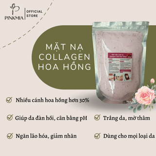 Gói 1000gr bột mặt nạ dẻo collagen hoa hồng cánh dưỡng trắng da