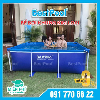 [Bảo Hành 3 Năm] Bể bơi lắp ghép khung kim loại KT 2m05 x 3m05 x 0.86m, Bể bơi phao, Bể bơi lắp ghép,bể bơi cho bé