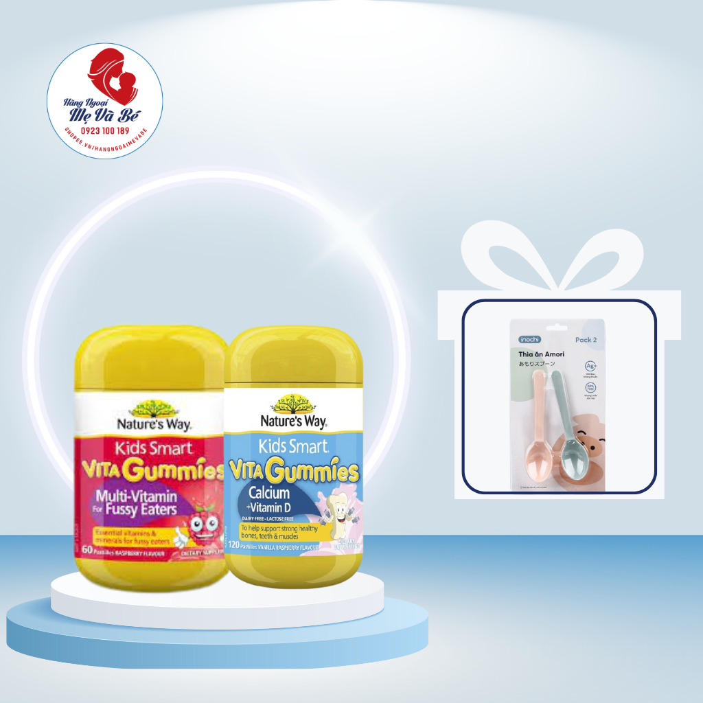 Vita Gummies Nature's Way  Kẹo gôm bổ sung vitamin cho bé - 60 viên vị gum - 3 vị