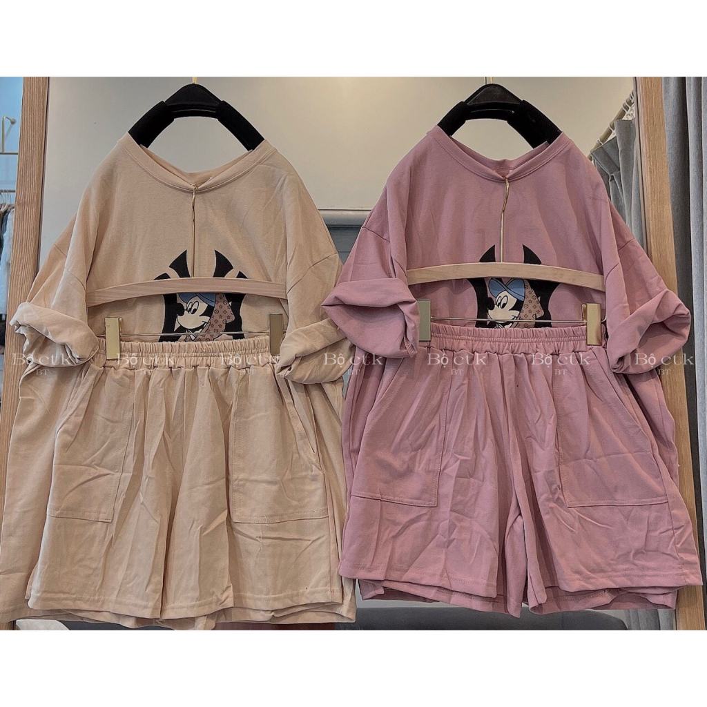 Set Cộc Thể Thao Chữ Ba,Len Dáng Rộng Nam Nữ 3158 Chất Cotton Khô Unisex QC Tay Lỡ