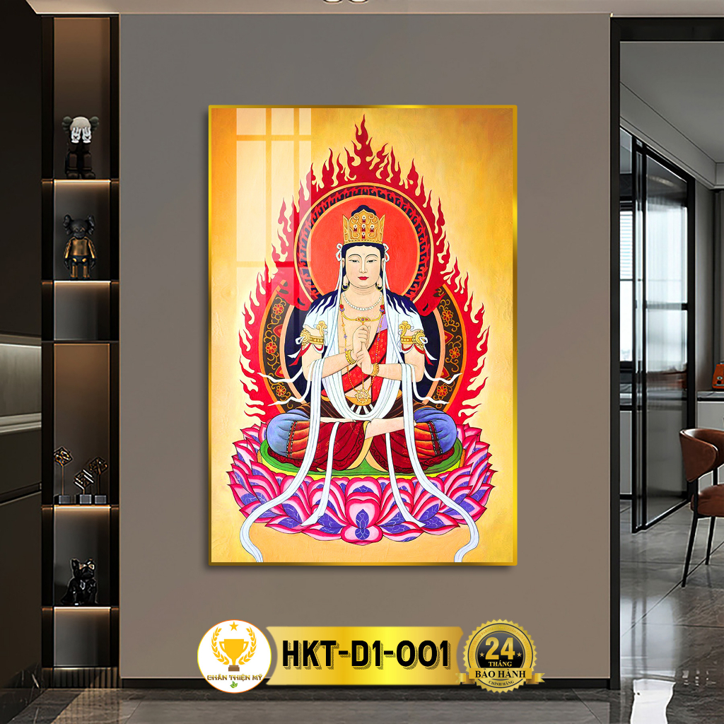 Tranh Phật Treo Tường Tráng Gương Hư Không Tạng Bồ Tát CHÂN THIỆN MỸ, Quà Tặng, Trang Trí Phòng Thờ HKT-D1-001