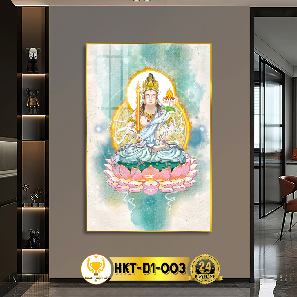 Tranh Phật Treo Tường Tráng Gương Hư Không Tạng Bồ Tát CHÂN THIỆN MỸ, Quà Tặng, Trang Trí Phòng Thờ HKT-D1-003