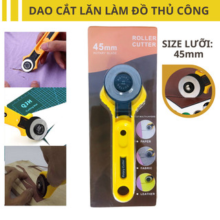 Dao lăn đường kính 45mm, dao cắt da, dao cắt vải, cắt giấy lưỡi tròn tiện dụng - Dụng cụ làm đồ da thủ công DIY