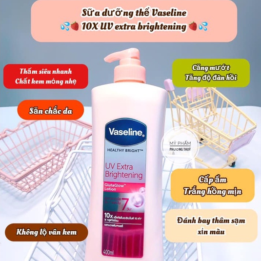 Kem dưỡng thể vaseline 10x thái lan  320ml